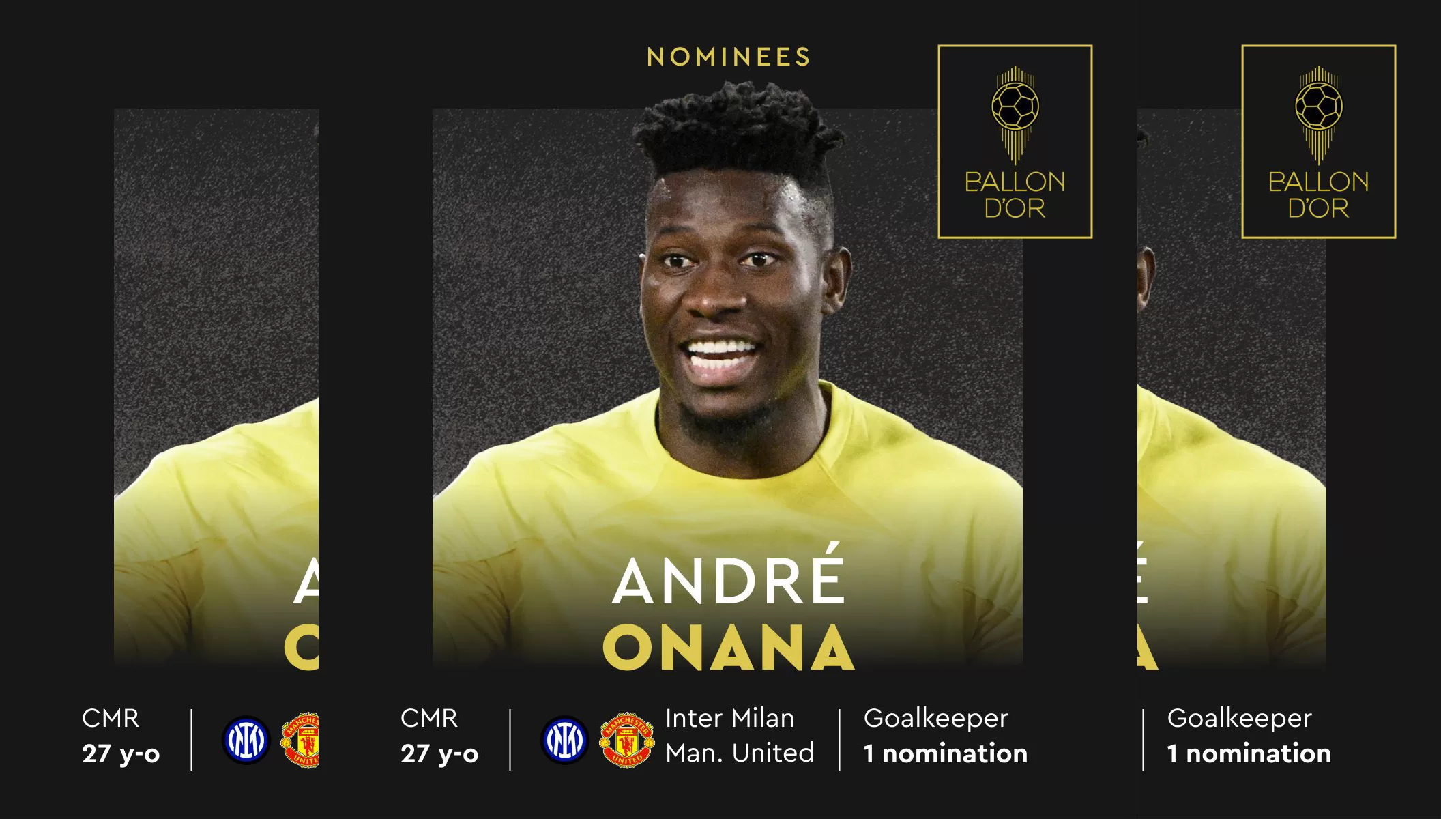 Ballon d'or 2023: André Onana nominé. Actualité au Cameroun