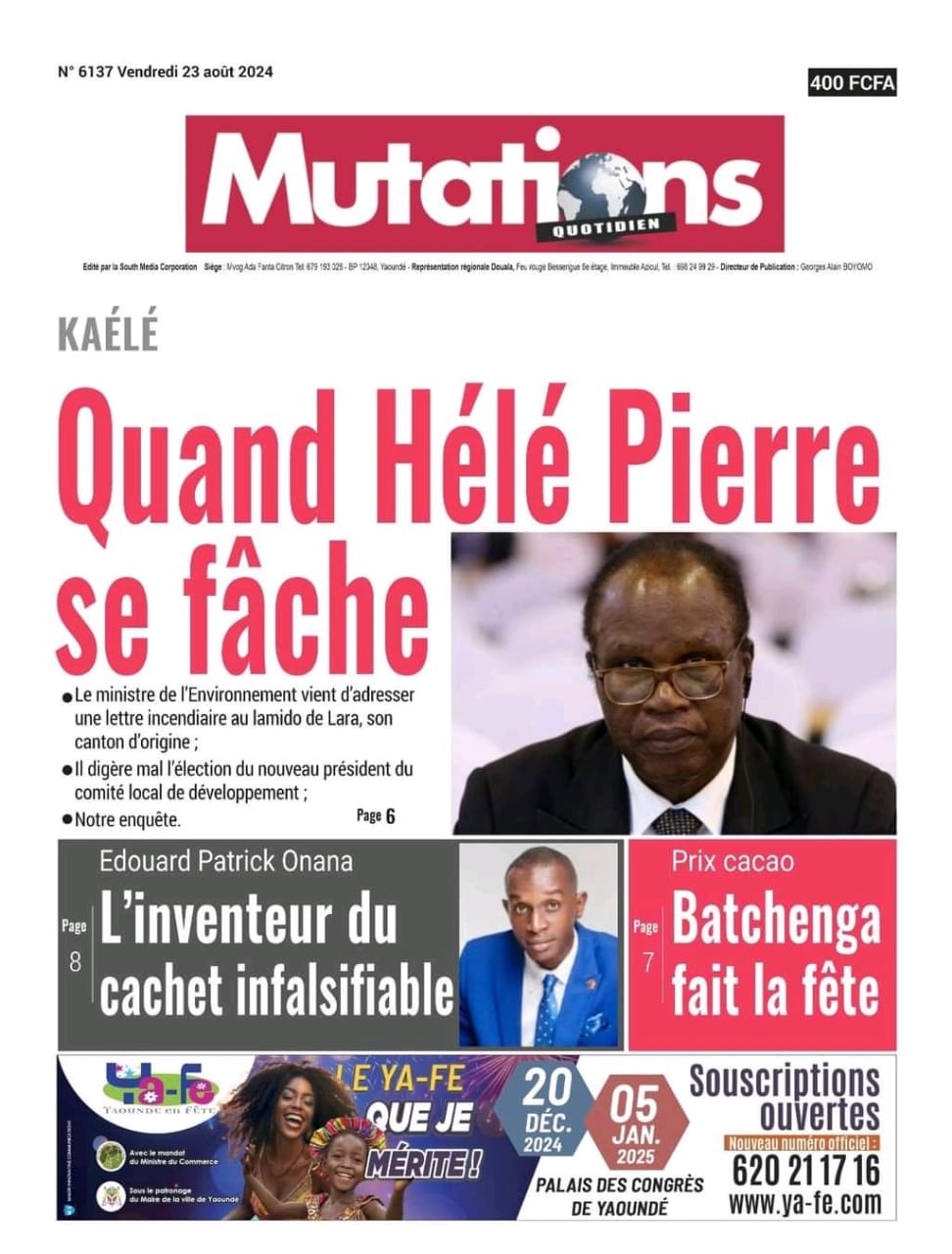 Cameroun : revue de presse du 23 août 2024  