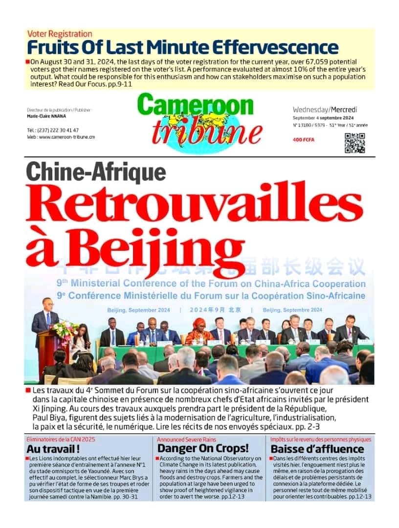 Cameroun : revue de presse du 04 septembre 2024