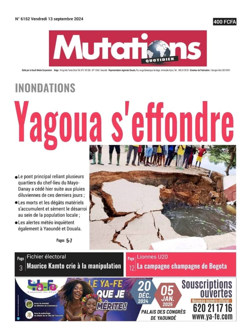 Cameroun : revue de presse du 13 septembre 2024