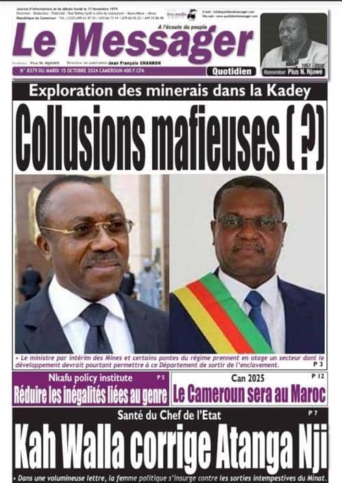 Cameroun : Revue de presse du 15 octobre 2024.