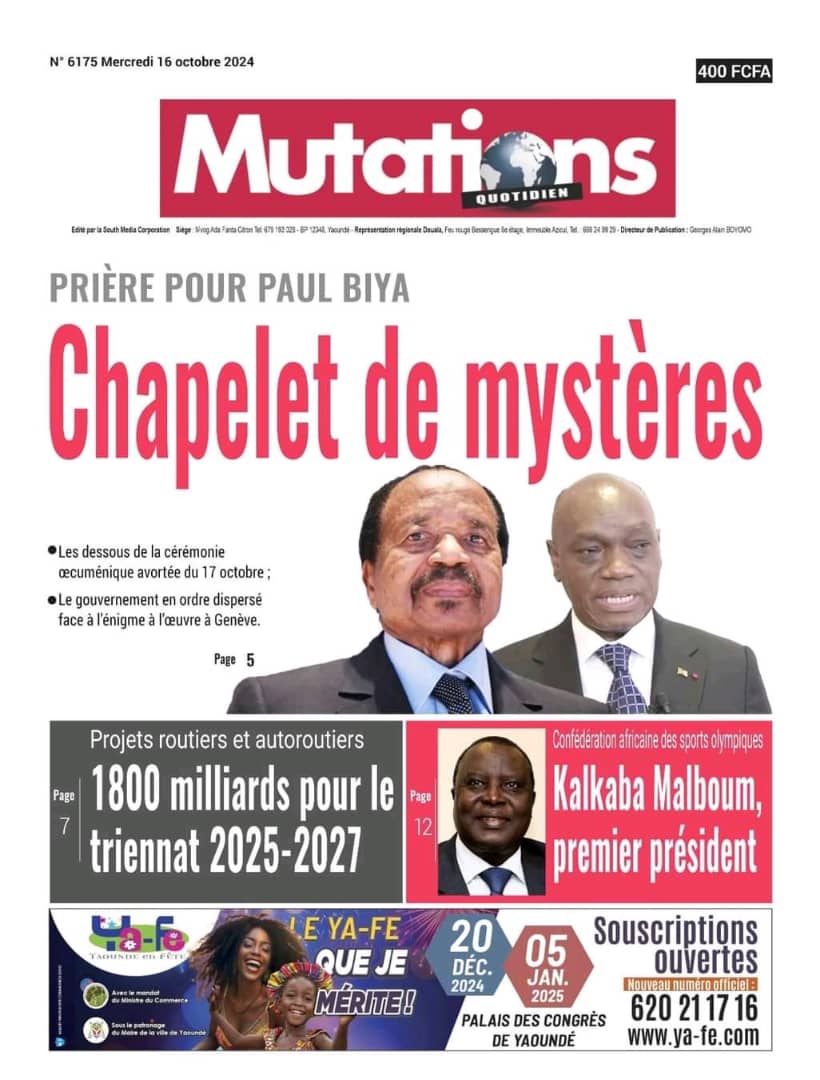 Cameroun : Revue de presse du 16 octobre 2024