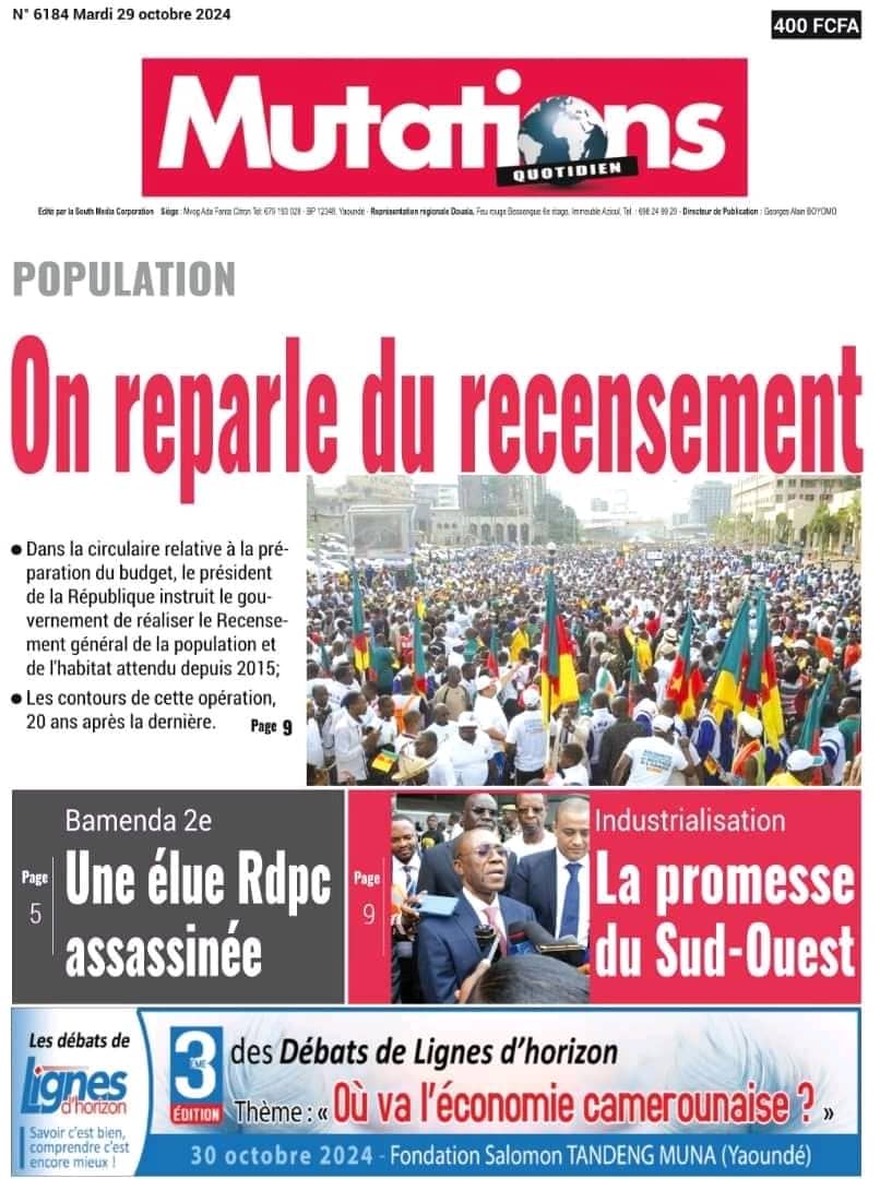 Cameroun : revue de presse du 29 octobre 2024