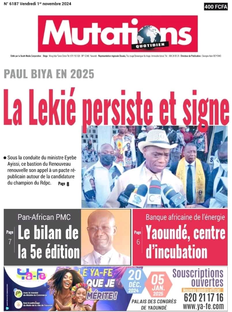 Cameroun : revue de presse du 01et novembre 2024