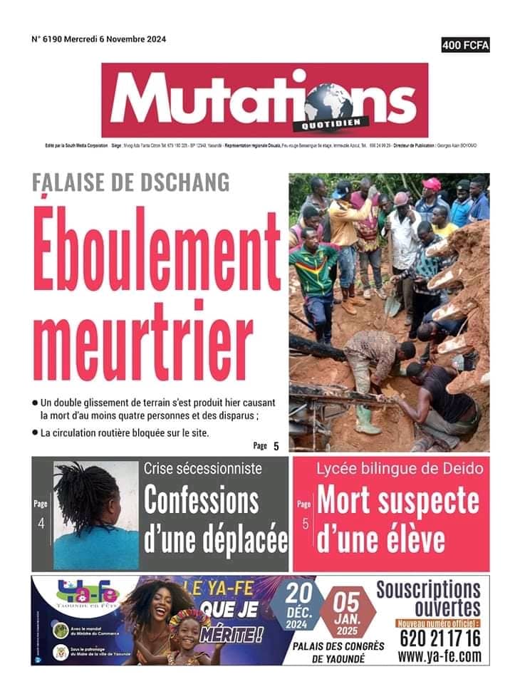 Cameroun : Revue de presse du 06 novembre 2024