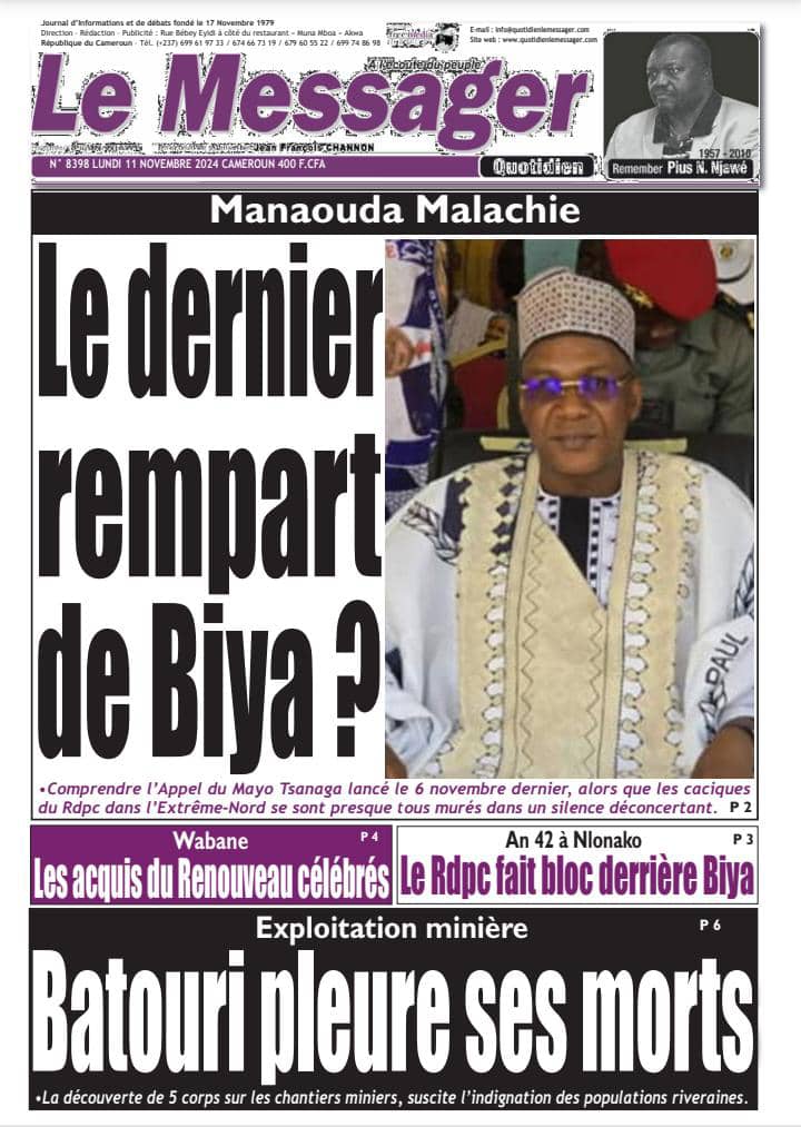 Cameroun : Revue de presse du 11 novembre 2024.