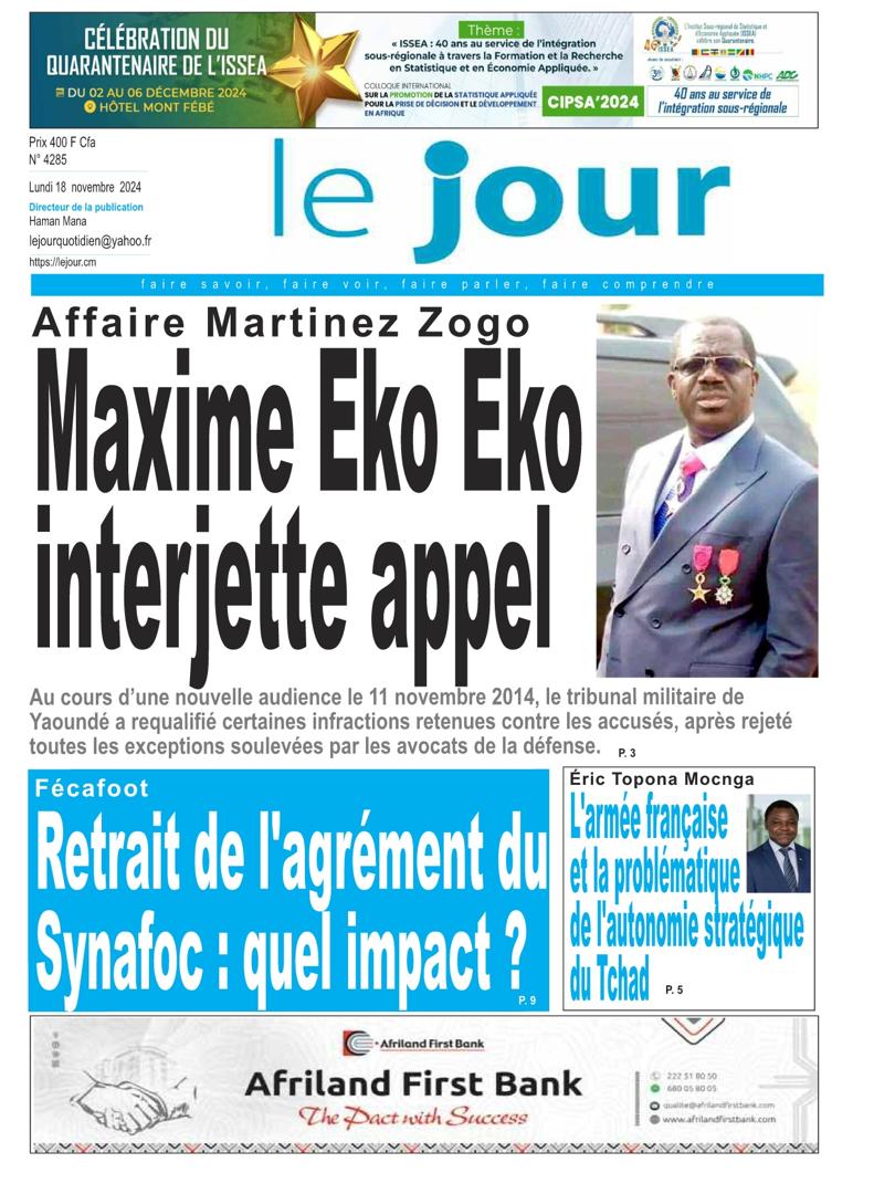 Cameroun : Revue de presse du 18 Novembre 2024