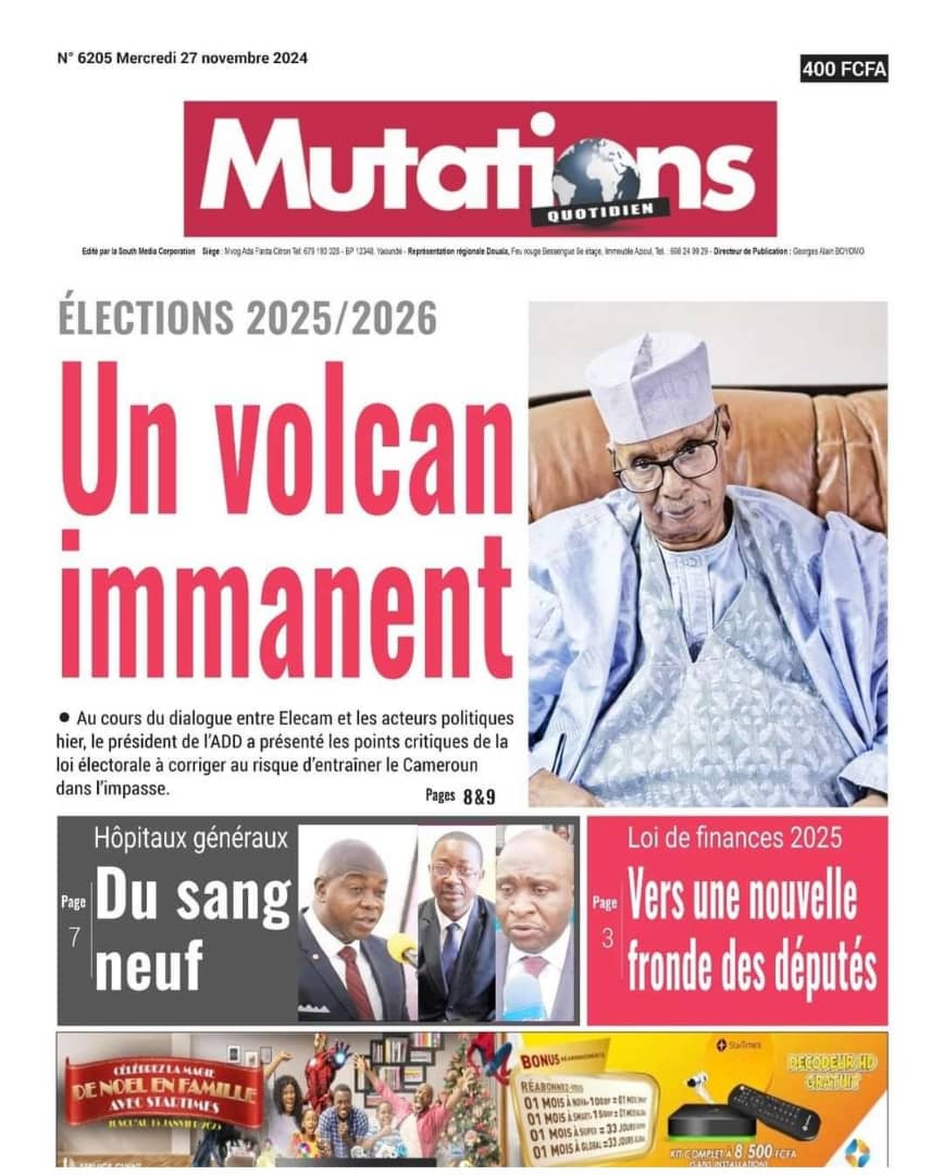 Cameroun : Revue de presse du 27 novembre 2024